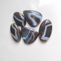 Cabochons en Agate Naturelle Rayée de Haute Qualité 36-48mm 9-15g pour la Fabrication de Pendentifs et de Colliers