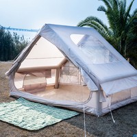 Tente de camping gonflable, grande tente familiale, imperméable, installation rapide automatique, tente de glamping, 8+8 places avec pompe à air