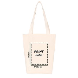 Custom Printed 10 oz Cotton Tote <b>Bag</b> with Woven Handles <b>Medium</b> Size-14 16 4 (35 40 10 Cm) Natural for Food Usage - Product Image 3
