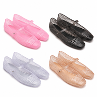 Sandales plates en PVC ajourées 2026 – Nouvelle collection tendance et polyvalente pour la plage, à bride unique, ornées de strass, effet gelée