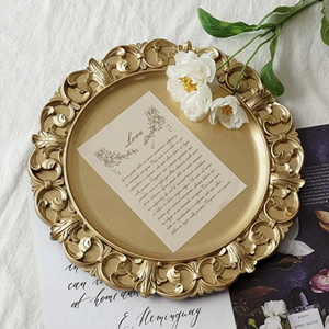 Placa de cargador de oro barroco, bandeja decorativa, de estilo vintage Decoración de mesa, disponible a precios al por mayor. - Product Image 1