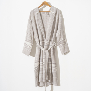 Albornoz de algodón 100% unisex hecho en Turquía tela transpirable peso ligero superventas secado rápido verano todo el año ropa de dormir - Product Image 2