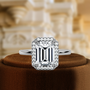 Bague de fiançailles solitaire en diamant de laboratoire 1 carat, coupe émeraude, bague de mariage, certifiée IGI, or blanc 14 carats, meilleur cadeau pour elle, jour spécial - Product Image 1