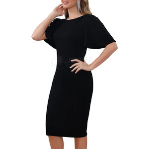 Robe fourreau classique coupe ajustée, élégante et confortable, parfaite pour le travail, les événements en soirée et le port quotidien - Product Image 1