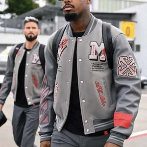 Chaquetas Varsity Personalizadas de Alta Calidad para Hombre con Mangas de Cuero Bordadas, Estilo Letterman, Logotipo Bordado en Chenilla, Tela Varsity - Product Image 4