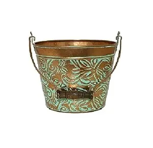 Produsen buatan tangan India dari penanam galvanis abu-abu Pot bunga dekorasi logam & penanam untuk Dekorasi Rumah & Taman