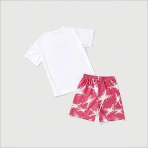 Fabricant de vêtements personnalisés, streetwear, ensemble deux pièces pour homme, 100% coton, poids lourd, uni, décontracté, lavé, respirant, chemise bouffante - Product Image 2