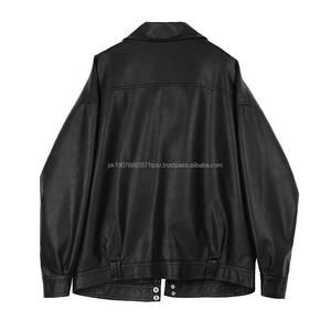 Chaqueta de Cuero Personalizada de Alta Calidad para Mujer, Clásica, Negra, con Cierre y Bolsillos, para Motociclismo - Product Image 3