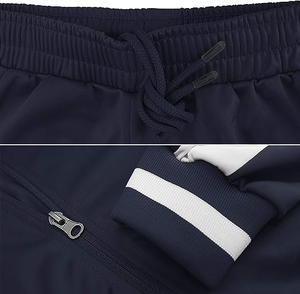 Survêtement à rayures et à rayures pour hommes, style de rue, coupe ajustée, pulls décontractés, sweats, vêtements décontractés à motif solide - Product Image 3