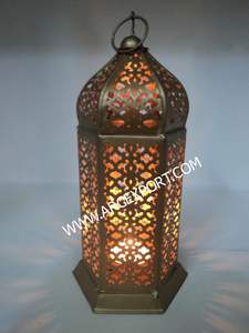 Lujosa Linterna Dorada de Metal con Diseño Antiguo, Decoración Elegante, Diseño Moderno de Última Moda, Accesorios para Ramadán - Product Image 3