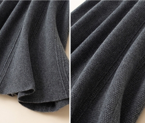 Women Wool Cashmere Blend Knit Casual Breathable Regular Waist Flared Swing Knee-Length Ribbed <strong>Skirt</strong> All Seasons - Product Image 5