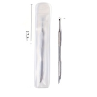 Pousse-cuticules double embout en acier inoxydable, outil de nettoyage et de soin des ongles, 1 pièce, durable, écologique, manucure personnalisée