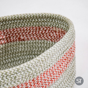 Elegant Modern Handmade Woven Jute Seagrass Basket Decorative Organizer <b>for</b> Nursery Entryway Bathroom Spice <b>Storage</b> - Product Image 4
