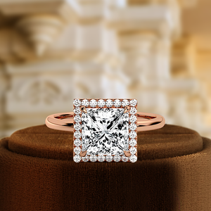 Bague de fiançailles solitaire en diamant de laboratoire taille princesse 1 carat certifiée IGI, or jaune 14 carats, bague de mariage pour cadeau d'anniversaire - Product Image 3