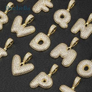 Bijoux Hip Hop personnalisés en argent 925 plaqué or 18 carats glacé 26 lettres à bulles pour Mwe - Product Image 3