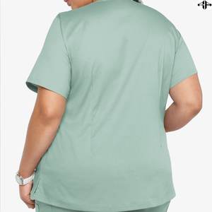 Services OEM/ODM Logo personnalisé à des prix abordables Uniformes d'infirmière Ensembles de gommage Col en V à manches courtes Costumes médicaux pour femmes - Product Image 2