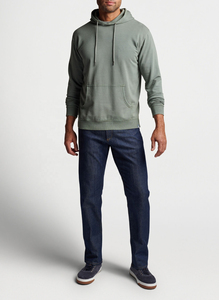 Sweat à capuche personnalisé pour hommes, vêtements de rue, automne/hiver, 100% coton, poids lourd, Boxy, pull français surdimensionné, teint uni - Product Image 3