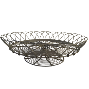 Oval Wire <b>Storage</b> Basket Single Tier Industrial Style Rust Resistant Standing Type for Living Room Sundries Holders - Product Image 1