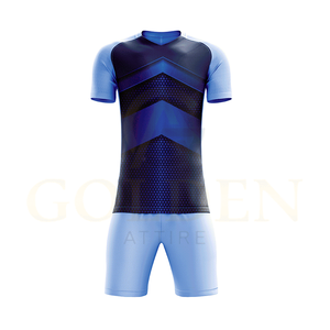 Uniforme de Fútbol de Alta Calidad 100% Poliéster con Cuello en V, Uniforme de Club de Fútbol con Cuello Polo, Personalizable al por Mayor - Product Image 2