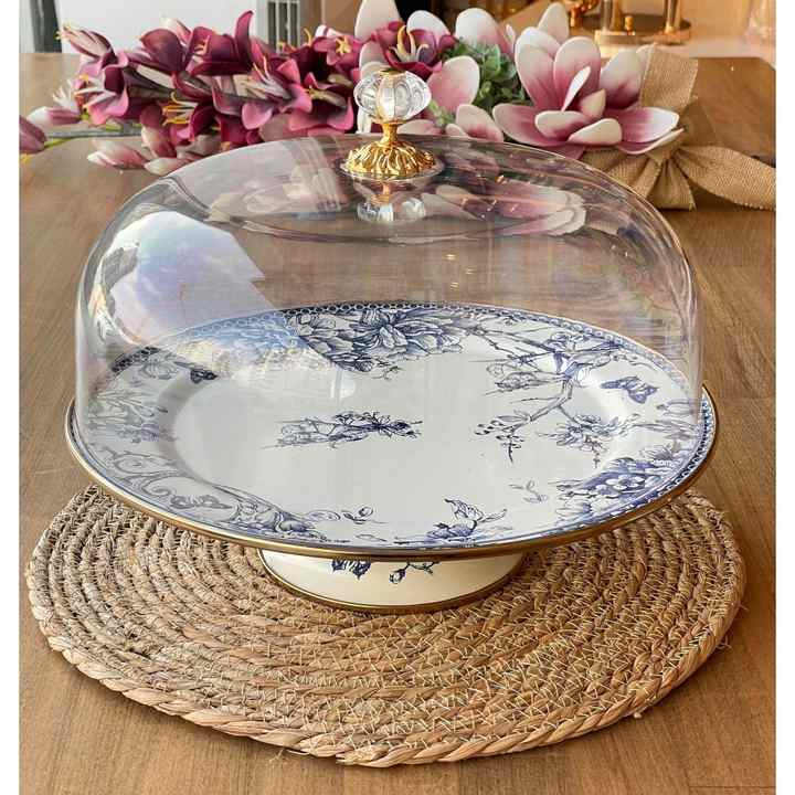 Blue Enamel Cake Jar