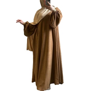Robe modeste de style arabe islamique pour femmes, Abaya Khimar à manches chauve-souris, Burqa Caftan, robe droite à motif uni pour la prière - Product Image 1