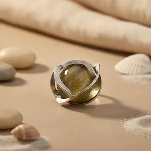 Bague en argent avec perle pour femme, bijoux fantaisie, cadeau élégant et stylé - Product Image 1