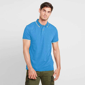 T-shirts pour hommes personnalisés avec logo brodé sur le devant, couleur unie, polyester/coton, légers, infroissables, séchage rapide, à manches courtes boutonnées - Product Image 4