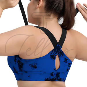 New Hot Sale Plus Size Women's Breathable Quick Dry Front Logo Medium Support <b>Backless</b> Yoga <b>Sports</b> <b>Bra</b> Spandex/Polyester Gym - Product Image 3