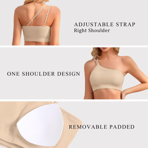 Meilleure qualité une épaule soutien-gorge de sport Bralette pour les femmes sans couture amovible rembourré réglable à bretelles été soutien-gorge haut - Product Image 6