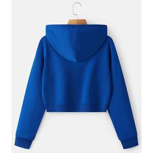 Hoodies d'hiver unis et courts de haute qualité, coupe ample, 500 g/m², style streetwear, avec fermeture éclair, à prix abordable - Product Image 2