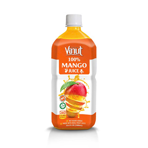 Bebida de Jugo de Mango NFC 100% Natural en Botella PET de 33.8 Fl Oz Baja en Grasa Sin Azúcar VINUT Para Distribuidores Mayoristas - Product Image 1