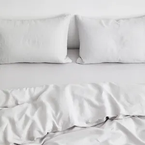 100% Pure Washed Hotel Linen Duvet Coverlet - Delicate Hand Strong Sweat Absorption Excellent Air Permeability Sheet