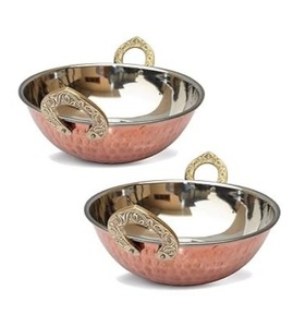Suministro Directo de Fábrica de Kadhai de Acero Inoxidable con Recubrimiento de Cobre, Olla para Cocinar, Sartén, Kadai de Acero Inoxidable, Olla para Guisos - Product Image 1