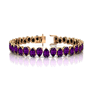 Pulsera de tenis de oro de 14K con amatista púrpura cortada en PerA alternativa Natural, pulsera de piedras preciosas, pulsera minimalista moderna para mujer 2025 - Product Image 1