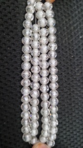 ลูกปัดเพชรโมอิสสีขาวขนาด18นิ้วทำมือ - Product Image 4