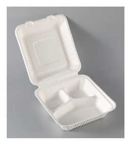 <b>Heavy</b> <b>Duty</b> Biodegradable Sugarcane Bagasse Food <b>Box</b> 9"x6" - Product Image 6