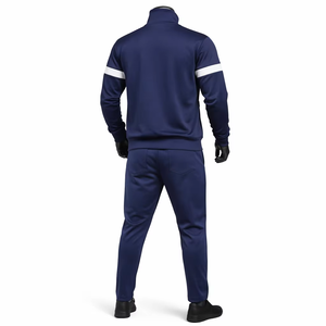 Conjunto Deportivo Unisex Azul Marino, Manga Larga con Cierre, Estilo Casual para Correr, Color Sólido, Transpirable, Poliéster y Algodón, Ropa de Invierno de Secado Rápido 2 - Product Image 2