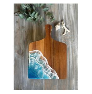 Planche à fromage élégante en résine et en bois au look naturel, idéale pour la vaisselle et la cuisine - Product Image 6