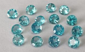 Apatite de couleur Paraiba naturelle coupe ronde 5mm à facettes-Apatite lâche excellente qualité bonne couleur Apatite ronde - Product Image 4