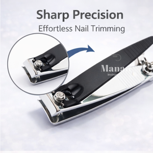 Coupe-ongles professionnel en acier inoxydable noir, mini coupe-ongles porte-clés, lime à ongles, outil de manucure et pédicure, large - Product Image 2