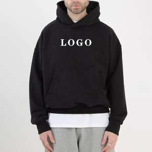 High Quality Custom Blank French Terry Sweatshirt <b>Hoodies</b> for Men Streetwear <b>Oversized</b> Drop Shoulder <b>Hoodies</b> for Factory - Product Image 2