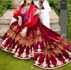 2024 robe traditionnelle afghane Kuchi pour les femmes robe de Festival brodée à la main dentelle Sequin réfléchissant la Culture pachtoune - Product Image 4