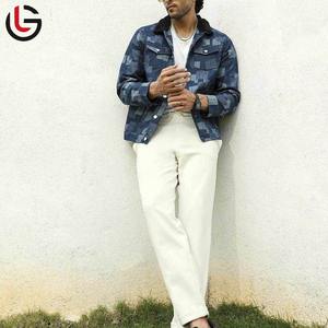 Veste en jean pour homme, 100% coton, respirante, à col rabattu pour l'extérieur et grande taille - Product Image 1