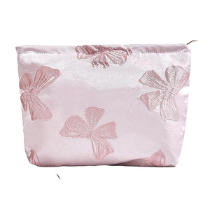 Hot Selling White Canvas Fashion Zipper Travel <b>Case</b> Soft Handle <b>Medium</b> Capacity Cosmetic Bag Makeup - Product Image 6