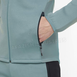 Sweat à capuche zippé personnalisé avec logo pour homme, en molleton de coton et polyester de haute qualité, coupe-vent et respirant, OEM sur mesure - Product Image 5