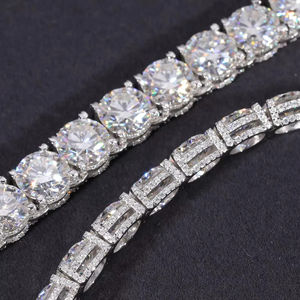 Bracelet tennis en argent sterling 925 plaqué rhodium, moissanite, VVS, glacé, hip hop, chaîne orthodoxe de luxe, cadeau et fête - Product Image 3