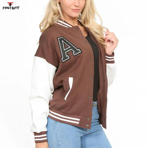 Conception personnalisée de haute qualité Chenille Broderie Manches en cuir Personnalisé Baseball Letterman Varsity Jacket - Product Image 5