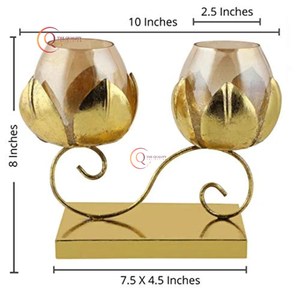 เชิงเทียนโลหะสำหรับตกแต่งบ้านและตกแต่งงานแต่งงานงานหัตถกรรมอินเดียสำหรับโถเทียนไม่ซ้ำใคร - Product Image 5