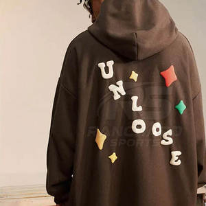 Sweat-shirts à capuche pour hommes, prix d'usine, coupe-vent, impression en relief, best-seller, en coton, impression en relief - Product Image 5