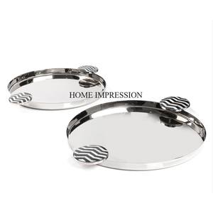 Simple Standard Designer Royal Look Aluminum Casted Silver Color Shiny Polished 7 Compartments Dry Fruits Serving Metal <b>Tray</b> - Product Image 4